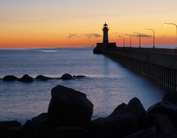Duluth Lighthouse at Sunset